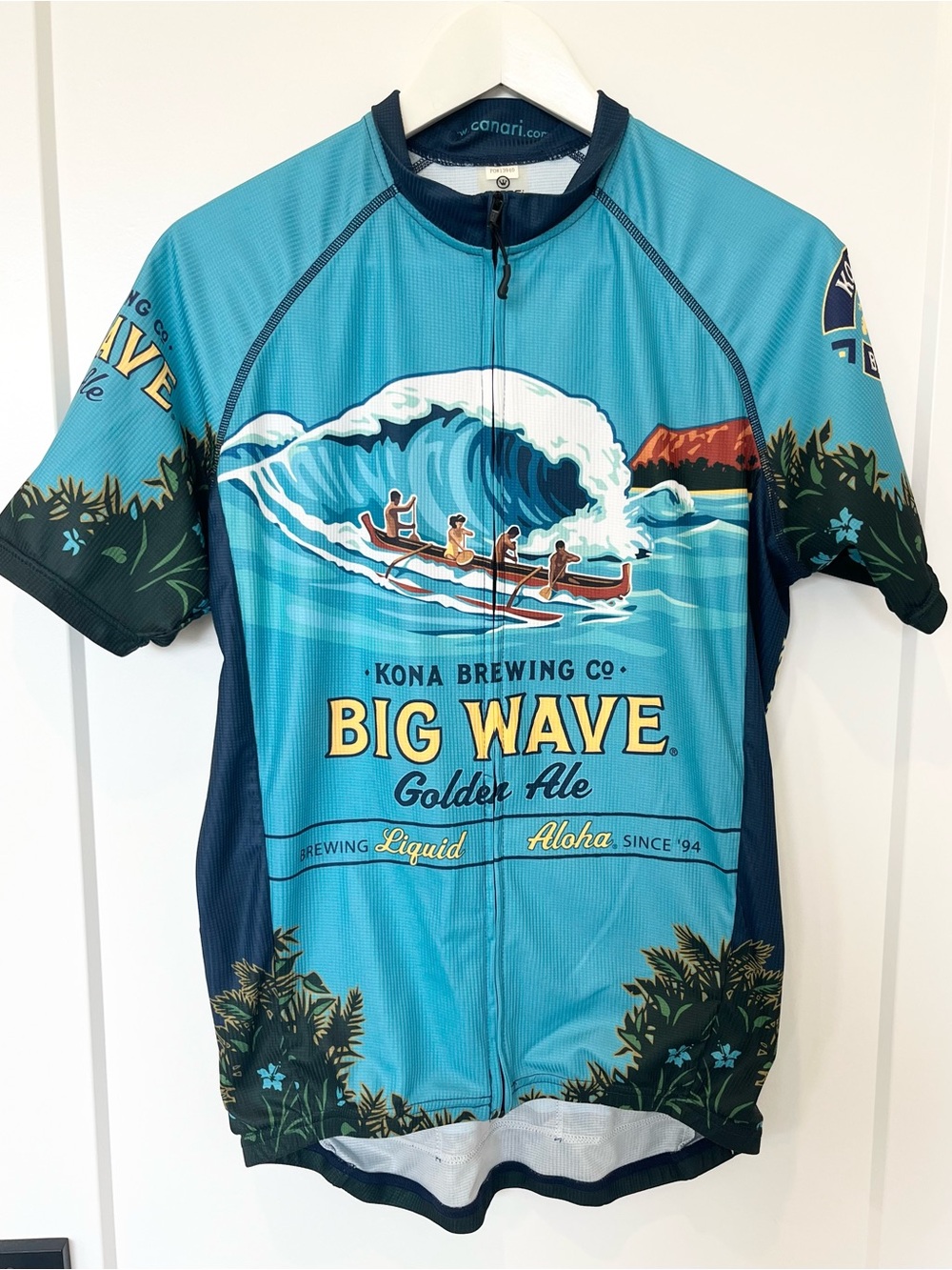 Canari Kona Brewing Co Big Wave Cycling Jersey Double Sided Graphic 1/2 Zip M